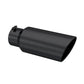 Tip; 7in. O.D.; Rolled End; 5in. inlet 18in. in length; Black Coated - T5127BLK - Exhaust Tips Car Part People
