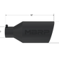 Tip; 8in. O.D.; Rolled End; 4in. inlet 18in. in length; Black Coated - T5128BLK - Exhaust Tips Car Part People