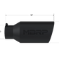 Tip; 8in. O.D.; Rolled End; 5in. inlet 18in. in length; Black Coated - T5129BLK - Exhaust Tips Car Part People