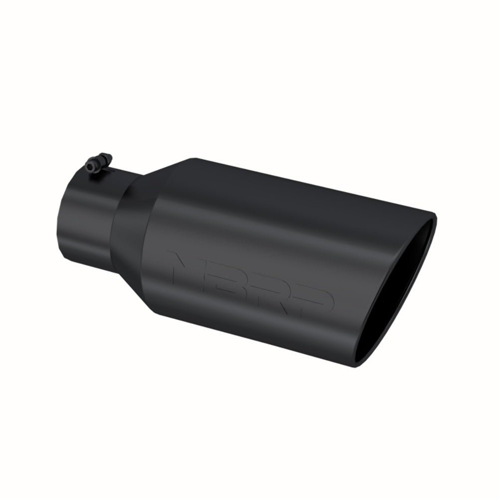 Tip; 8in. O.D.; Rolled End; 5in. inlet 18in. in length; Black Coated - T5129BLK - Exhaust Tips Car Part People