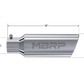 Tip; 6in. O.D.; Rolled end; 4in. inlet 18in. in length; T304 - T5130 - Exhaust Tips Car Part People