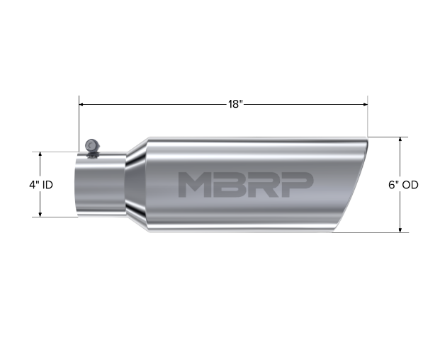 Tip; 6in. O.D.; Rolled end; 4in. inlet 18in. in length; T304 - T5130