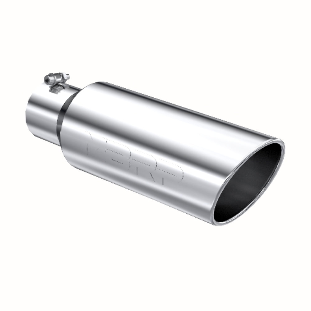 Tip; 6in. O.D.; Rolled end; 4in. inlet 18in. in length; T304 - T5130 - Exhaust Tips Car Part People