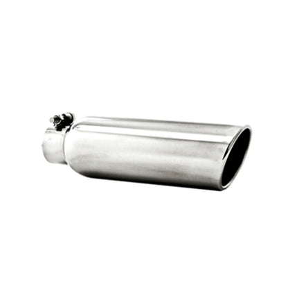 3.5" OD 2.25" inlet 12" in length Angled Cut Rolled End Clampless-no weld-T5147 - Exhaust Tips Car Part People