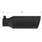 Tip; 4in. O.D.; Angled Rolled End; 2.5in. inlet; 12in. in length; Black-T5150BLK - Exhaust Tips Car Part People