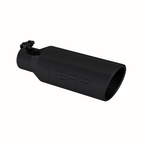 Tip; 4in. O.D.; Angled Rolled End; 2.5in. inlet; 12in. in length; Black-T5150BLK