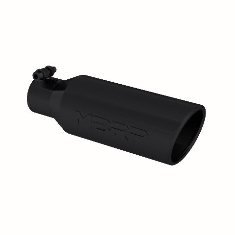 Tip; 4in. O.D.; Angled Rolled End; 2.5in. inlet; 12in. in length; Black-T5150BLK