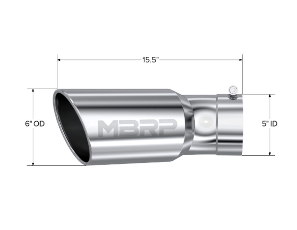 Fits 15-24 Chevrolet Silverado 3500 HD 6" OD, Angle Rolled w/30° Bend Tip-T5154