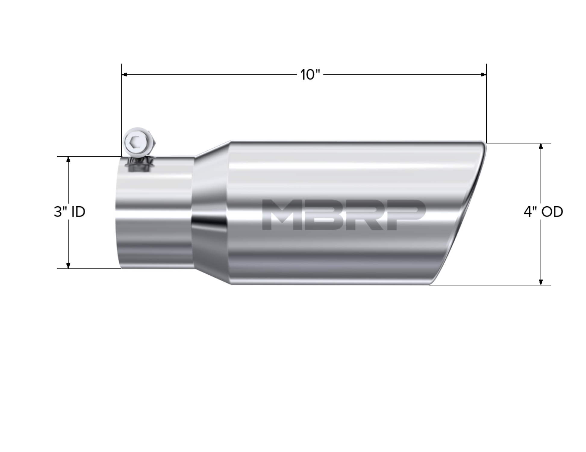 4" OD, Angle Rolled End Tip - T5155 - Exhaust Tips Car Part People
