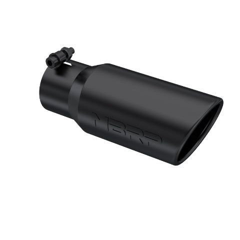 Tip; 4in. O.D.; Angled Rolled End; 3in. inlet; 10in. length; Black - T5155BLK