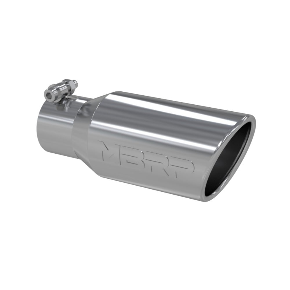 Tip; 4in. O.D. Angled Rolled End 2 3/4in. inlet 10in. length; T304 - T5157 - Exhaust Tips Car Part People