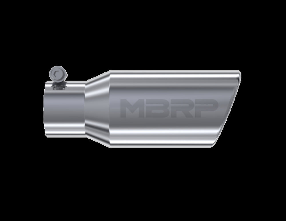 Tip; 4in. O.D. Angled Rolled End 2 3/4in. inlet 10in. length; T304 - T5157 - Exhaust Tips Car Part People