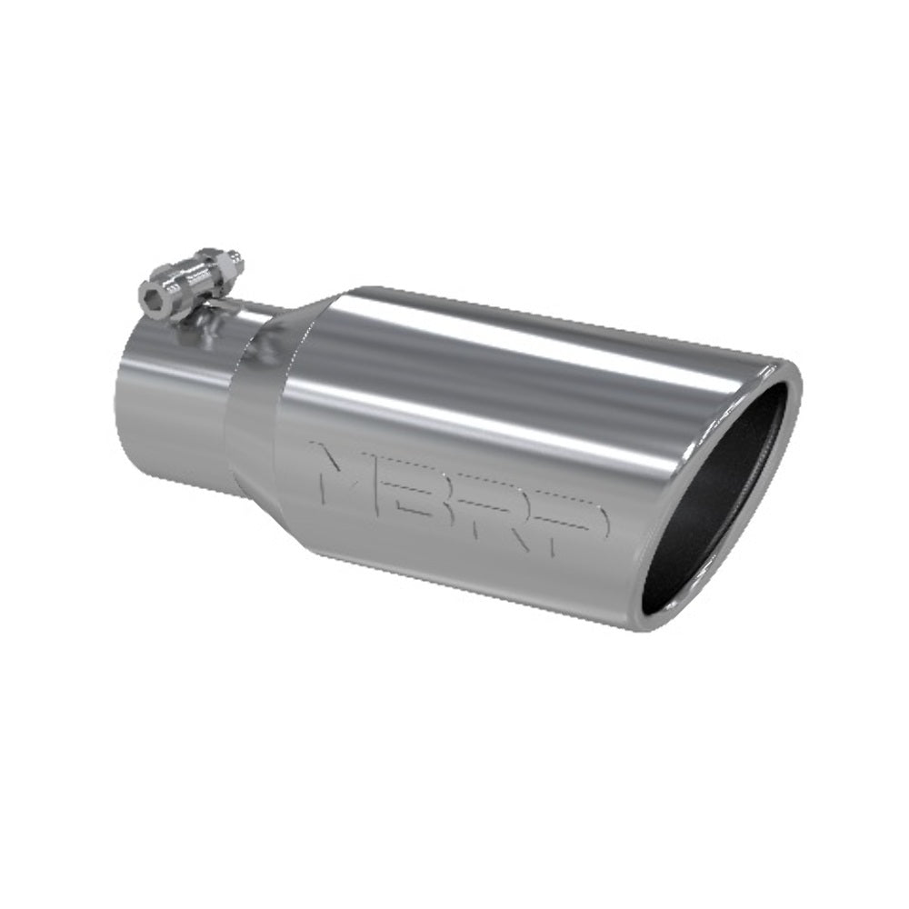 Tip; 4in. O.D. Angled Rolled End 2 3/4in. inlet 10in. length; T304 - T5157 - Exhaust Tips Car Part People