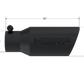 Tip; 4in. O.D. Angled Rolled End 2 3/4in. inlet 10in. length; Black - T5157BLK - Exhaust Tips Car Part People