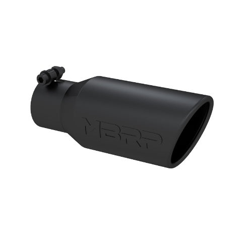 Tip; 4in. O.D. Angled Rolled End 2 3/4in. inlet 10in. length; Black - T5157BLK