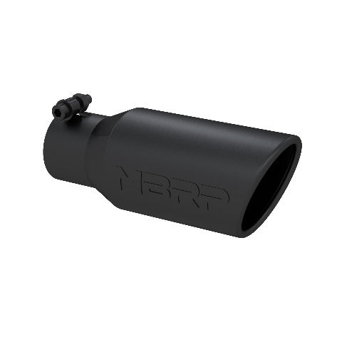 Tip; 4in. O.D. Angled Rolled End 2 3/4in. inlet 10in. length; Black - T5157BLK