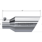 Tip; 4 1/2" O.D.; DW Angle Rolled End; 2 1/2" inlet 11" in length; T304-T5161