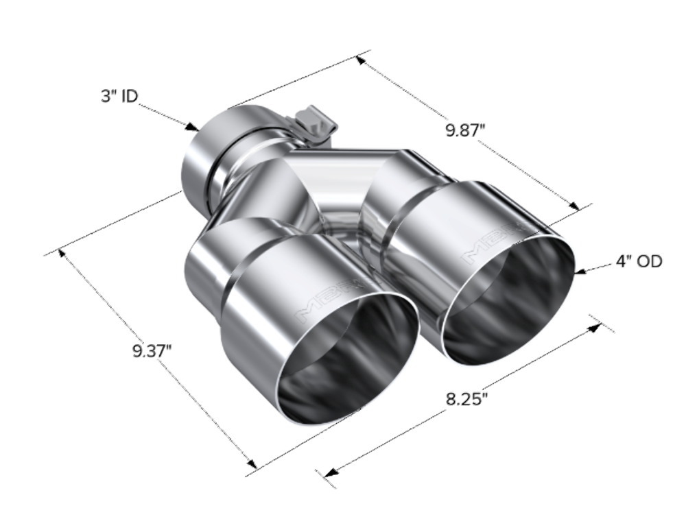 Tip; 4in OD Out; 3in ID; 9.87in Length; Single Wall; Carbon Fiber - T5183 - Exhaust Tips Car Part People