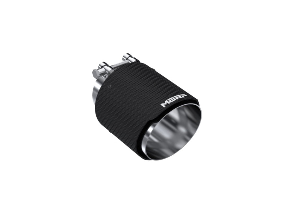 Tip; 4in OD Out; 3in ID; 9.87in Length; Single Wall; Carbon Fiber - T5183 - Exhaust Tips Car Part People