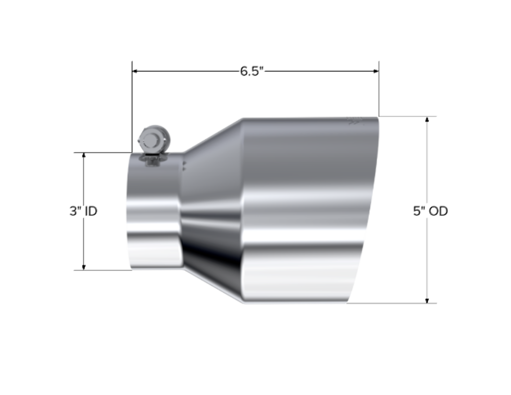 Tip; 5in OD Out; 3in ID; 6.5in Length; Angle Cut; Single Wall; T304 - T5184
