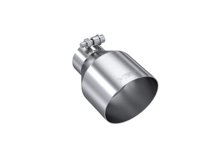 Tip; 4.5in OD Out; 2.5in ID; 6.5in Length; Angle Cut; Single Wall; T304 T5191 - Exhaust Tips Car Part People
