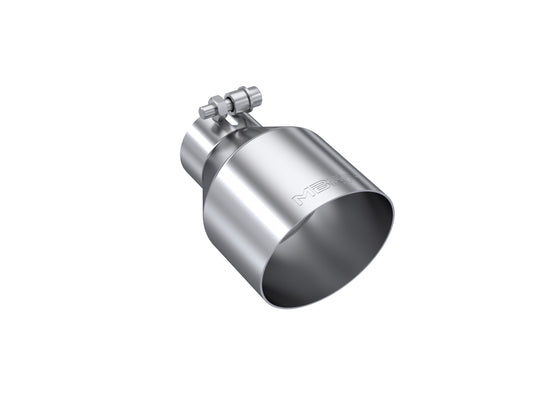 Tip; 4.5in OD Out; 2.5in ID; 6.5in Length; Angle Cut; Single Wall; T304 T5191 - Exhaust Tips Car Part People