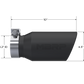 4.5in. OD; 3.2in. inlet; 10in. in length; Angled cut Rolled End; BLK - T5196BLK - Exhaust Tips Car Part People