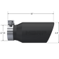 4.5in. OD; 3.2in. inlet; 10in. in length; Angled cut Rolled End; BLK - T5196BLK