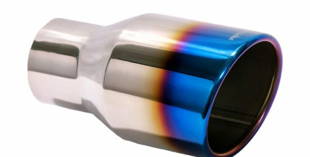 2.5" ID X6.5X2.5"X 8.5" Rolled Edge Slant Cut Blue Flame T815BL