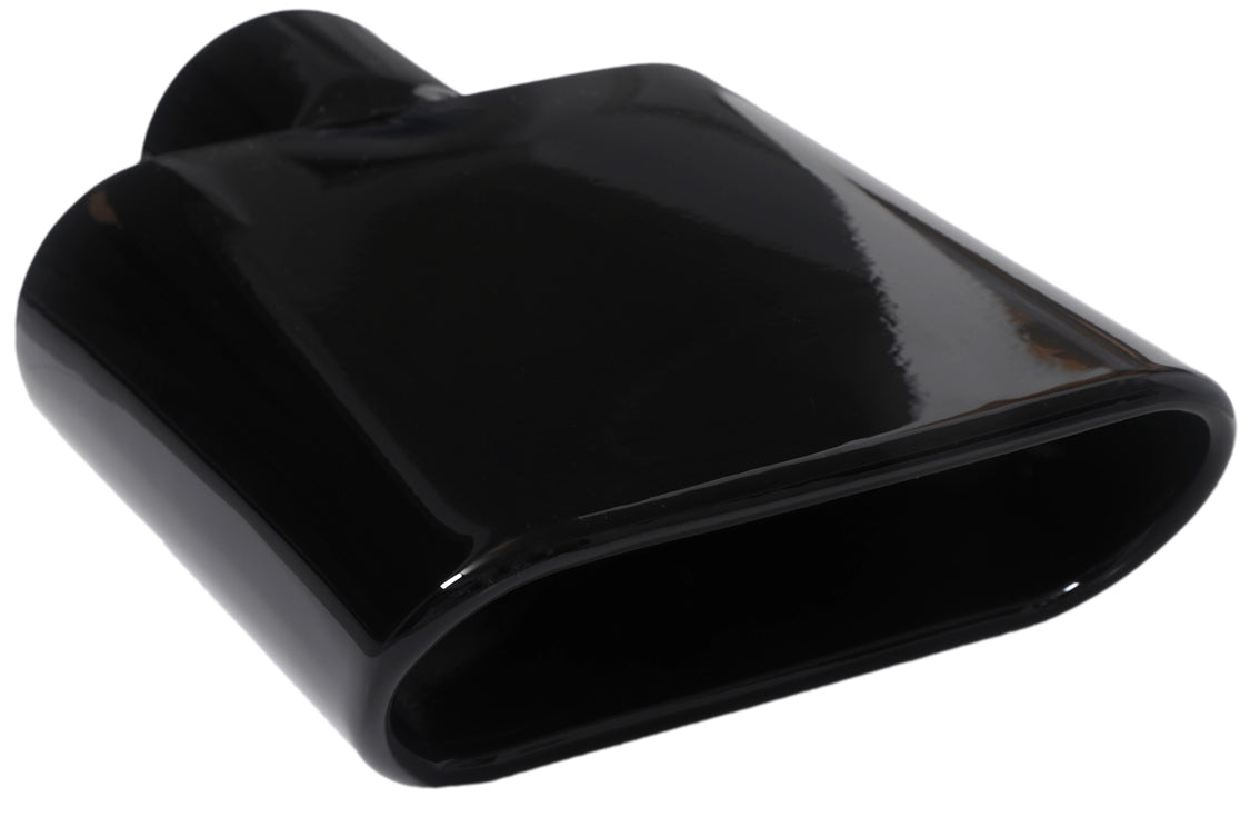 2.5" ID X6.5X2.5"X 8.5" Rolled Edge Slant Cut Coated Gloss Black T815GB