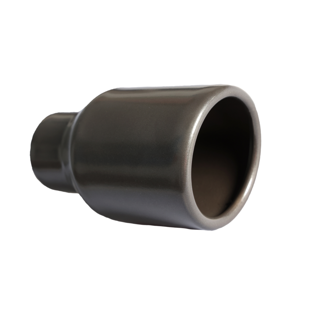 Rolled Edge Slant Cut Stainless Steel Tip Powered Coated Gun Metal Grey-T819GY