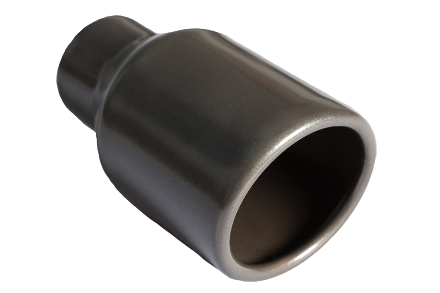 Rolled Edge Slant Cut Stainless Steel Tip Powered Coated Gun Metal Grey-T819GY