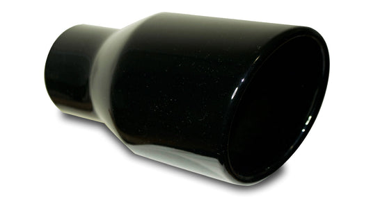 Rolled Edge Single Wall Slant Cut Tip Powered Coated Gloss Black-T820GB