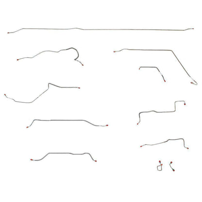 1951-55 Chevrolet 1/2 Ton Truck Rear Axle Brake Line Long Bed Steel - TCK5102SS - Rear Lines Car Part People