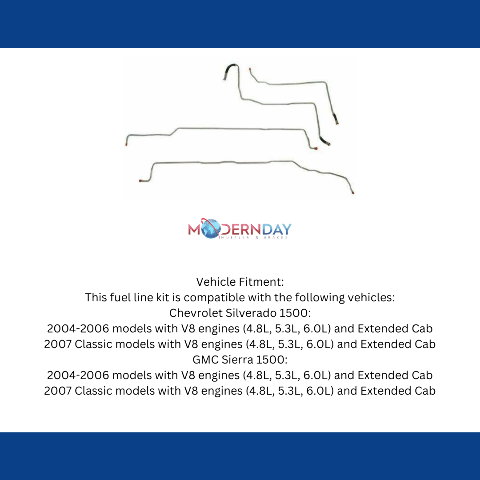 2004-2007 Chevrolet Silverado 1500 Fuel Line Kit V8 Ext Cab TGL0406OM
