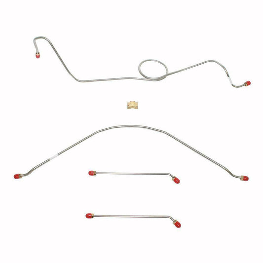 57-60 Ford F-100 Pickup Front Brake Line Kit Standard Brakes Stainless TKT5741SS - Front Lines Car Part People