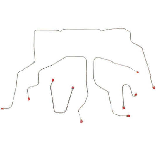 1995 - 1998 Chevrolet K1500 Front Brake Line Kit 4WD Stainless - TKT9521SS - Front Lines Car Part People
