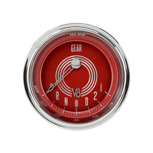 V8 Red Steelie 2 1/8" Gear Indicator, Overdrive V8RS06SHC