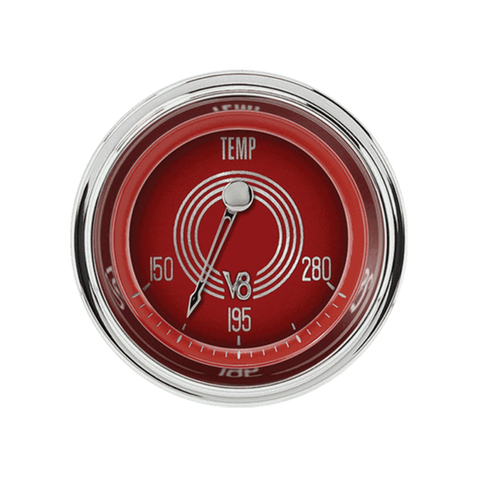 V8 Red Steelie 2 1/8" Water Temp V8RS26SHC