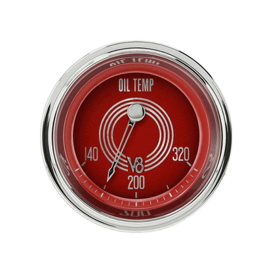 V8 Red Steelie 2 1/8" Oil Temp V8RS28SHC