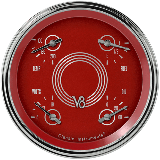 V8 Red Steelie 4 5/8" Quad V8RS31SLC