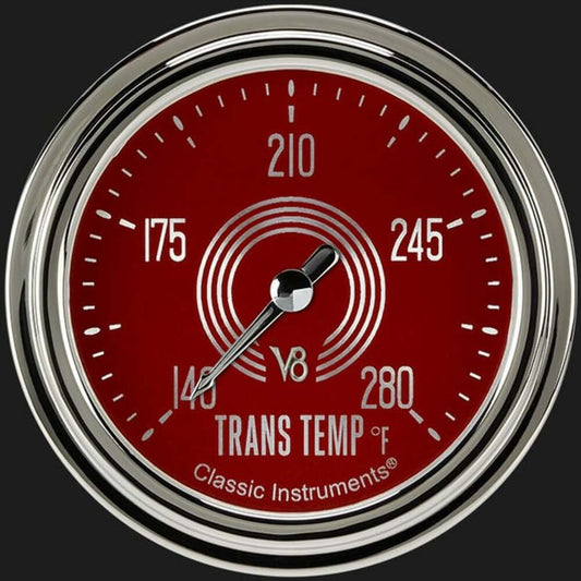 V8 Red Steelie 2 5/8" Transmission Temperature Gauge V8RS327SLC