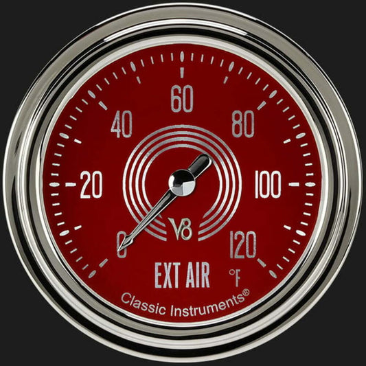 V8 Red Steelie 2 5/8" Outside Air Temp Gauge V8RS399SLC