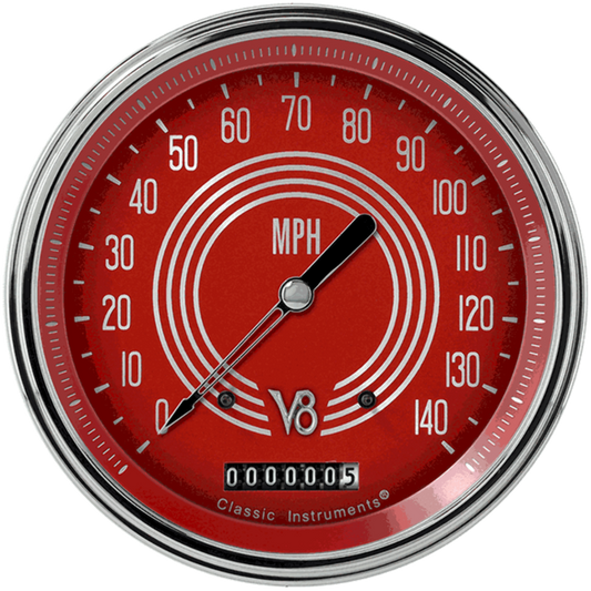 V8 Red Steelie 4 5/8" Speedometer V8RS56SLC