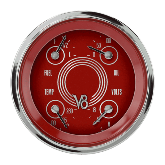 V8 Red Steelie 3 3/8" Quad V8RS76SHC