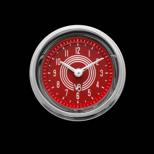 V8 Red Steelie 2 1/8" Clock V8RS90SHC