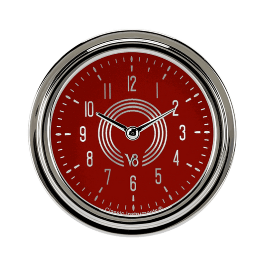 V8 Red Steelie 2 5/8" Clock V8RS92SLC