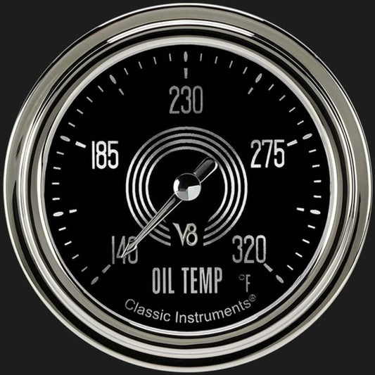 V8 Speedster 2 5/8" Oil Temperature Gauge V8SR328SLC