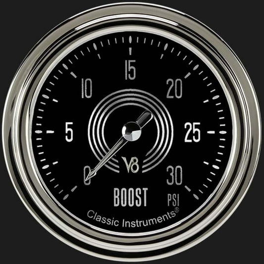 V8 Speedster 2 5/8" Boost Gauge, 30 psi V8SR342SLC