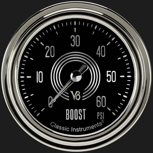 V8 Speedster 2 5/8" Boost Gauge, 60 psi V8SR343SLC